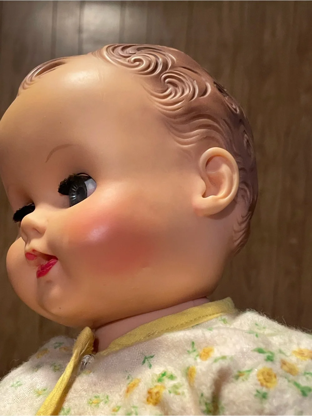 Vintage Rubber Baby Doll Sleep Eyes. Squeeky. The Sun Rubber Co. 1950s